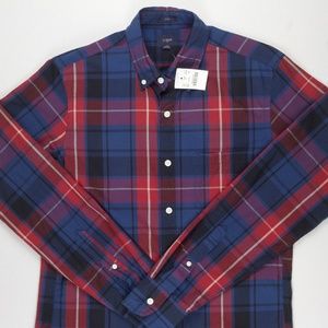 J. CREW | SLIM BUTTON DOWN SHIRT | PLAD | SMALL